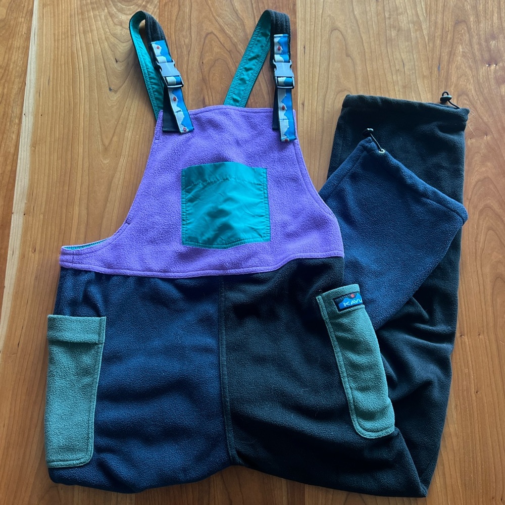 🖤💜Kavu Women's Multicolor Fleece Overalls-(Size M)💜🖤